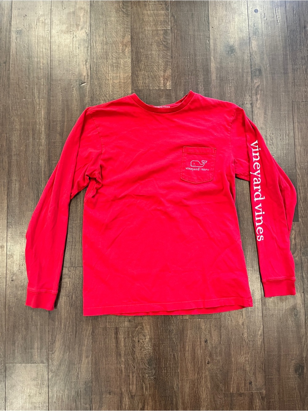 Vineyard Vines Shirt Mens Small Long Sleeve Red Classic Crew Neck Casual